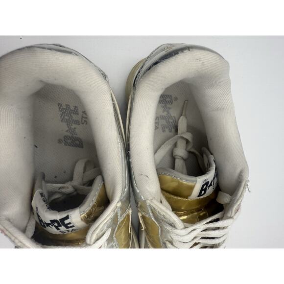 Size 8.5 Bapesta X Nigo Silver And Gold Bape Very Rare main image 5